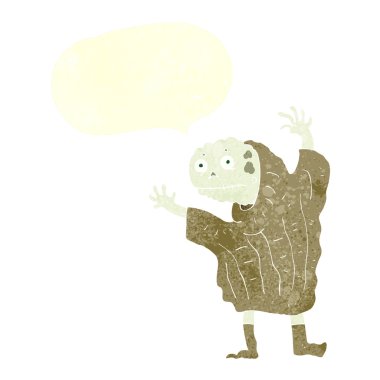 Retro karikatür ayı ile konuşma 