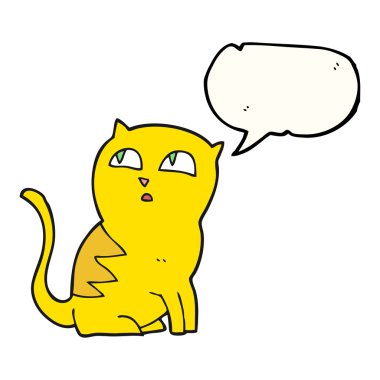 konuşma kabarcık karikatür kedi