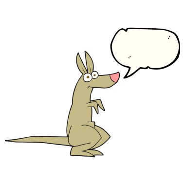 konuşma kabarcık karikatür kanguru