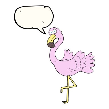 konuşma kabarcık karikatür flamingo