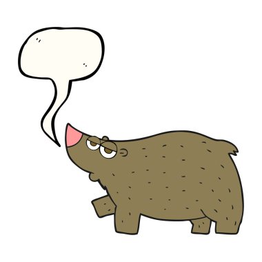 konuşma kabarcık karikatür ayı