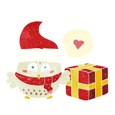 Hediye kutusu tutarak kardan adam