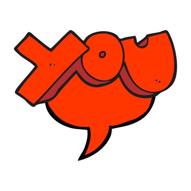 Sen sembol konuşma kabarcık karikatür