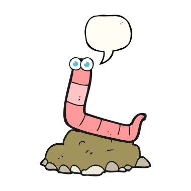 konuşma kabarcık karikatür solucan