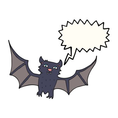 konuşma balonu çizgi film halloween yarasa