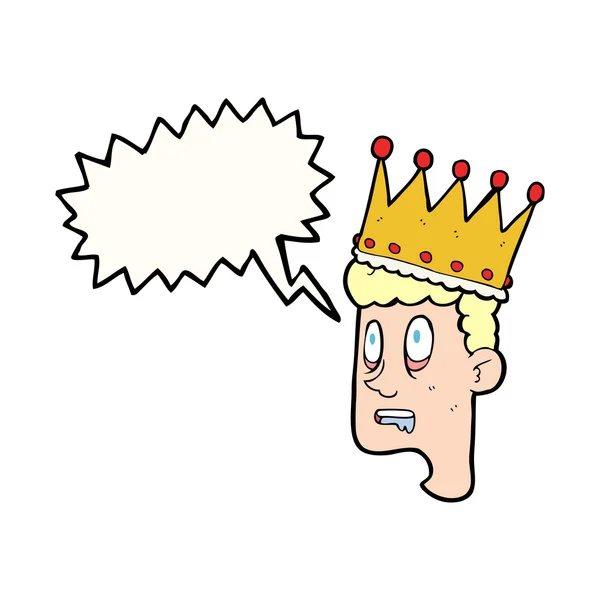 Speech bubble cartoon idiot prince — Stock Vector