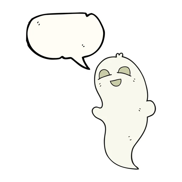 Voz burbuja dibujos animados halloween fantasma — Archivo Imágenes Vectoriales