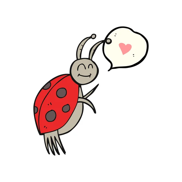 Discours bulle dessin animé coccinelle — Image vectorielle