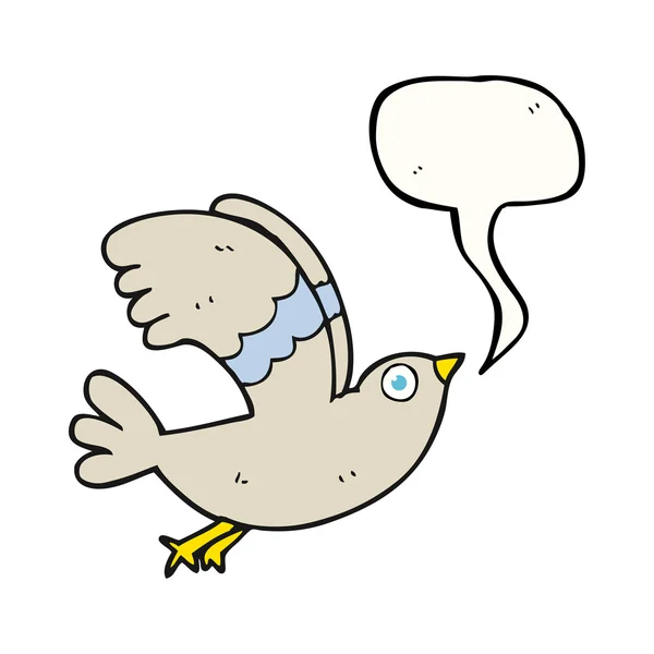 Řeči bubliny cartoon pták — Stockový vektor