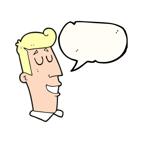 Sprechblase Karikatur grinsender Mann — Stockvektor