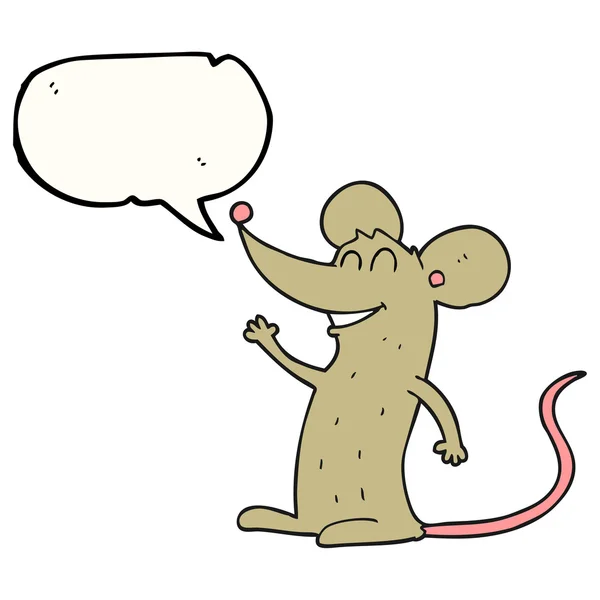 Discorso bolla cartone animato mouse — Vettoriale Stock