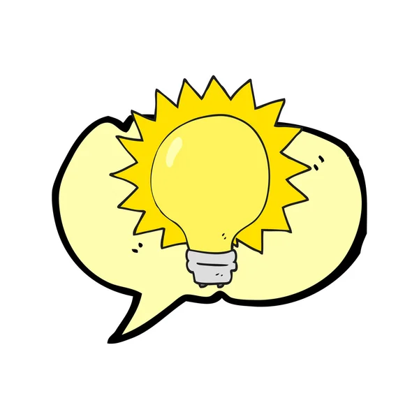 Speech bubble cartoon light bulb — Stock Vector