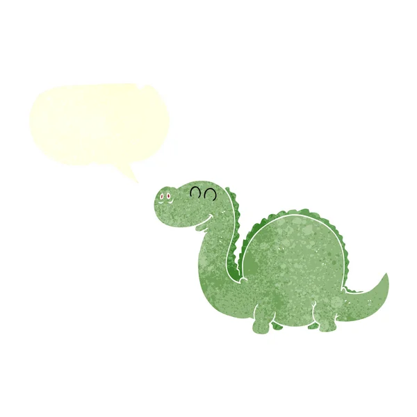 Dinosaure de dessin animé rétro à main levée — Image vectorielle
