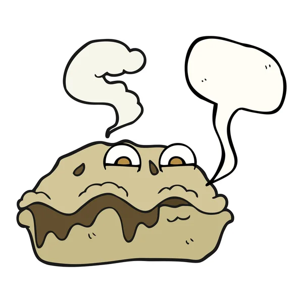 Речи пузырь мультфильм горячий пирог — стоковый вектор