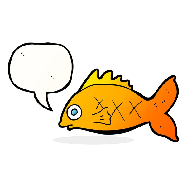 Pesce del fumetto con la bolla di discorso — Vettoriale Stock