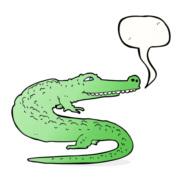 Cartoon crocodile with speech bubble — Stock Vector