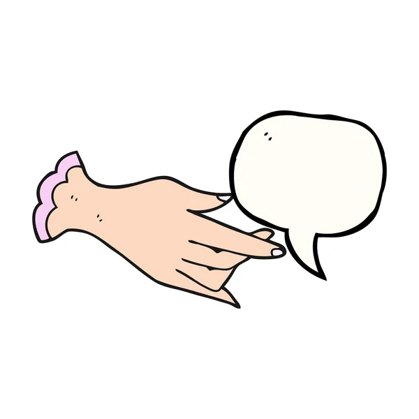 Speech bubble cartoon hand — Stock Vector