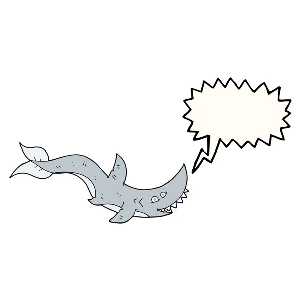 Rekin kreskówka mowy Bańka — Wektor stockowy