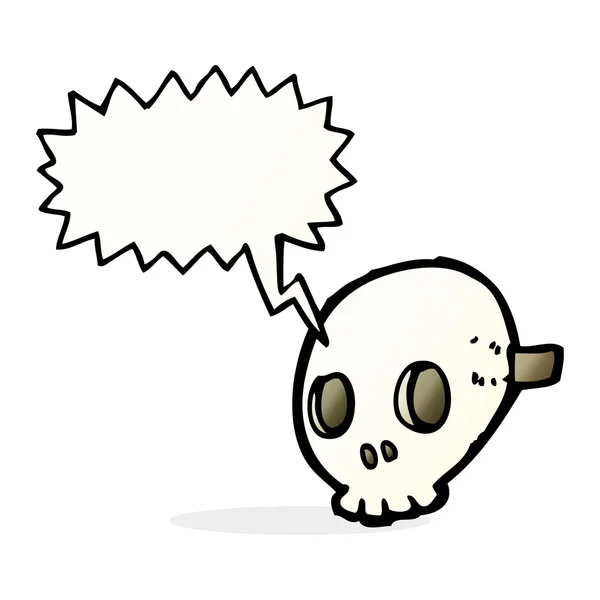 Cartoon schedel masker met spraakbel — Stockvector