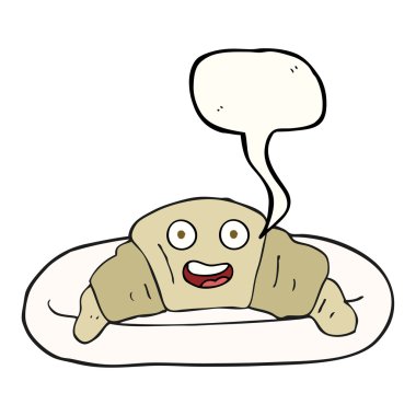 konuşma kabarcık karikatür kruvasan