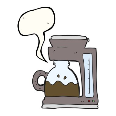 konuşma balonu karikatür kahve makinesi