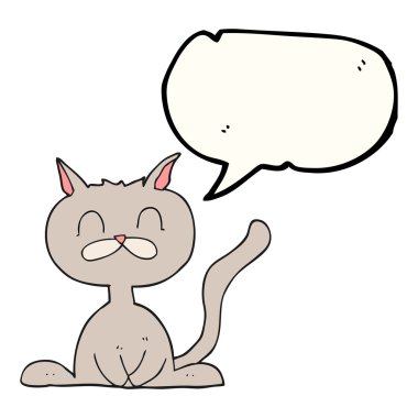 konuşma kabarcık karikatür kedi