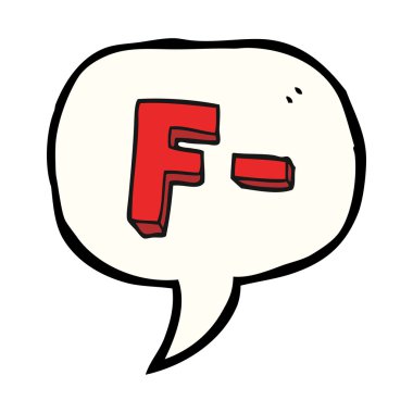 konuşma kabarcık karikatür F notu