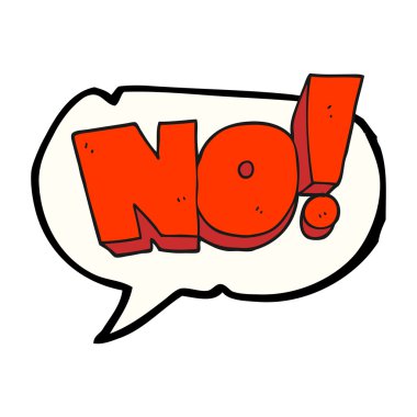 konuşma balonu karikatür Hayır! Not