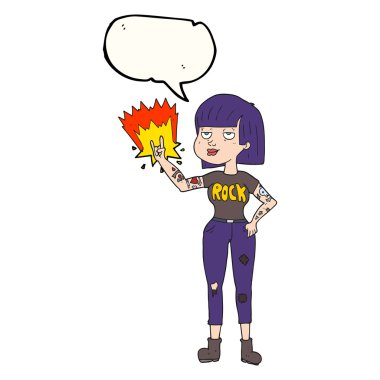 konuşma kabarcık karikatür kaya kız