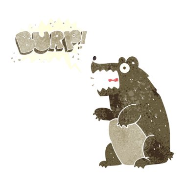 FreeHand retro karikatür ayı