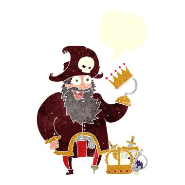 FreeHand retro karikatür korsan Kaptan