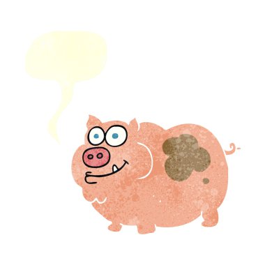 FreeHand retro karikatür domuz