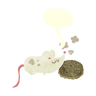 sevimli freehand retro çizgi fare 