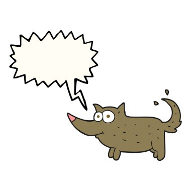 konuşma kabarcık karikatür köpek kuyruk sallama