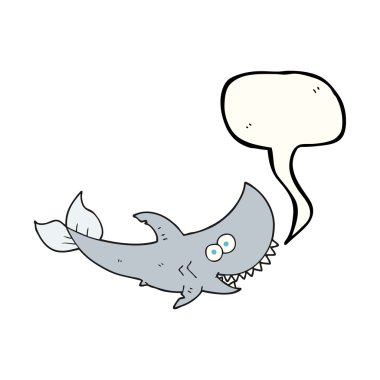 konuşma kabarcık karikatür köpekbalığı
