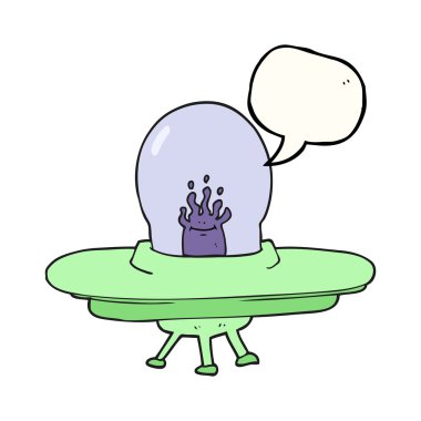 konuşma kabarcık karikatür uçan daire