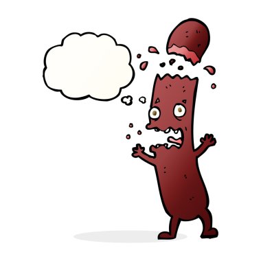 Konuşma baloncuklu çizgi film sosisi