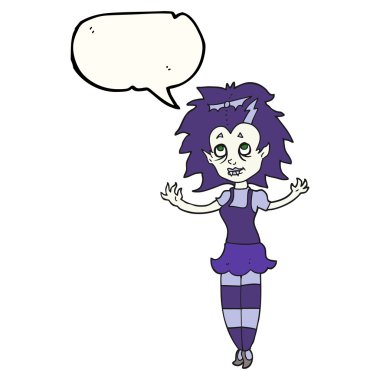 konuşma kabarcık karikatür vampir kız