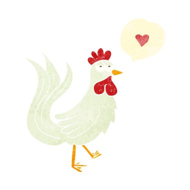 Retro karikatür tavuk