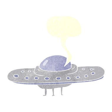 FreeHand retro karikatür uçan daire