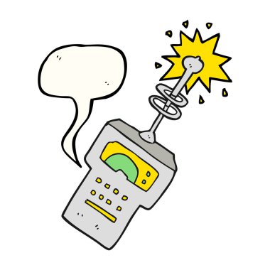 konuşma kabarcık karikatür fütüristik tarayıcı