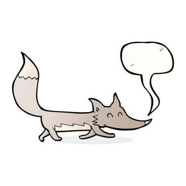 Konuşma baloncuğu olan küçük kurt.