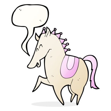 çizgi film hoplayıp zıplayan at konuşma balonuyla