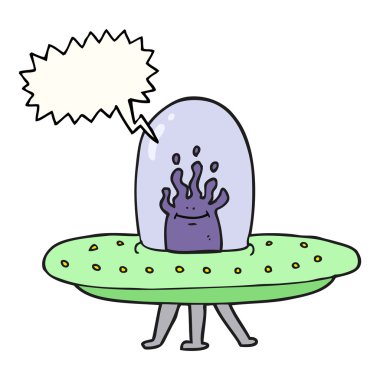 konuşma kabarcık karikatür uçan daire