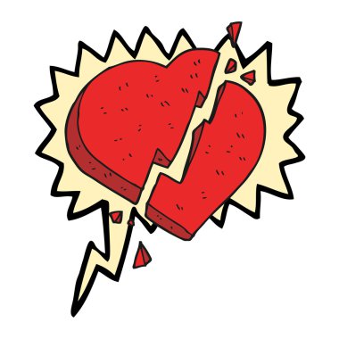 konuşma kabarcık karikatür kırık kalp simgesi