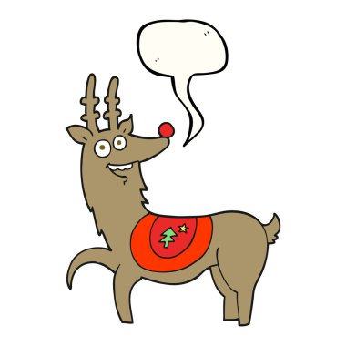 konuşma balonu karikatür Noel reindeer