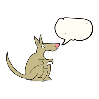 konuşma kabarcık karikatür kanguru