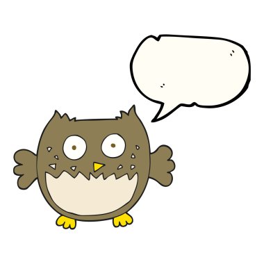 konuşma kabarcık karikatür baykuş