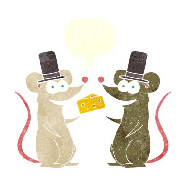 serbest el çekilmiş retro karikatür fareler 