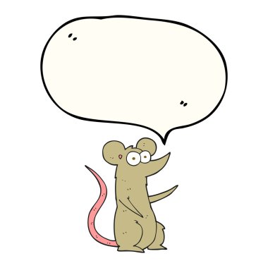 konuşma kabarcık karikatür fare aşık